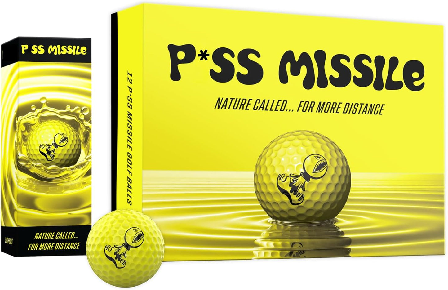 P*ss Missile Golf Balls - 4-Piece Design for Lower Spin & Better Trajectory | High Compression Core