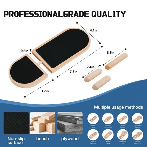 Ankle Balance Board - Premium Solid Birchwood Foot Strengthener for Stability