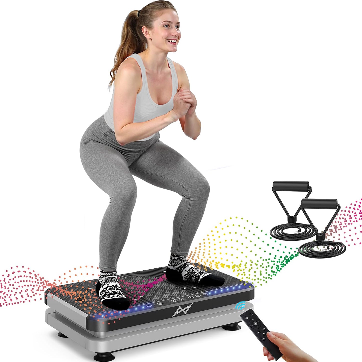 AXV Vibration Plate Fitness Platform Exercise Machine Vibrating Shaking Full Body Shaker Workout Vibrate Stand Shake Board Sport for Weight Loss Fat Burner for Gym Home Office