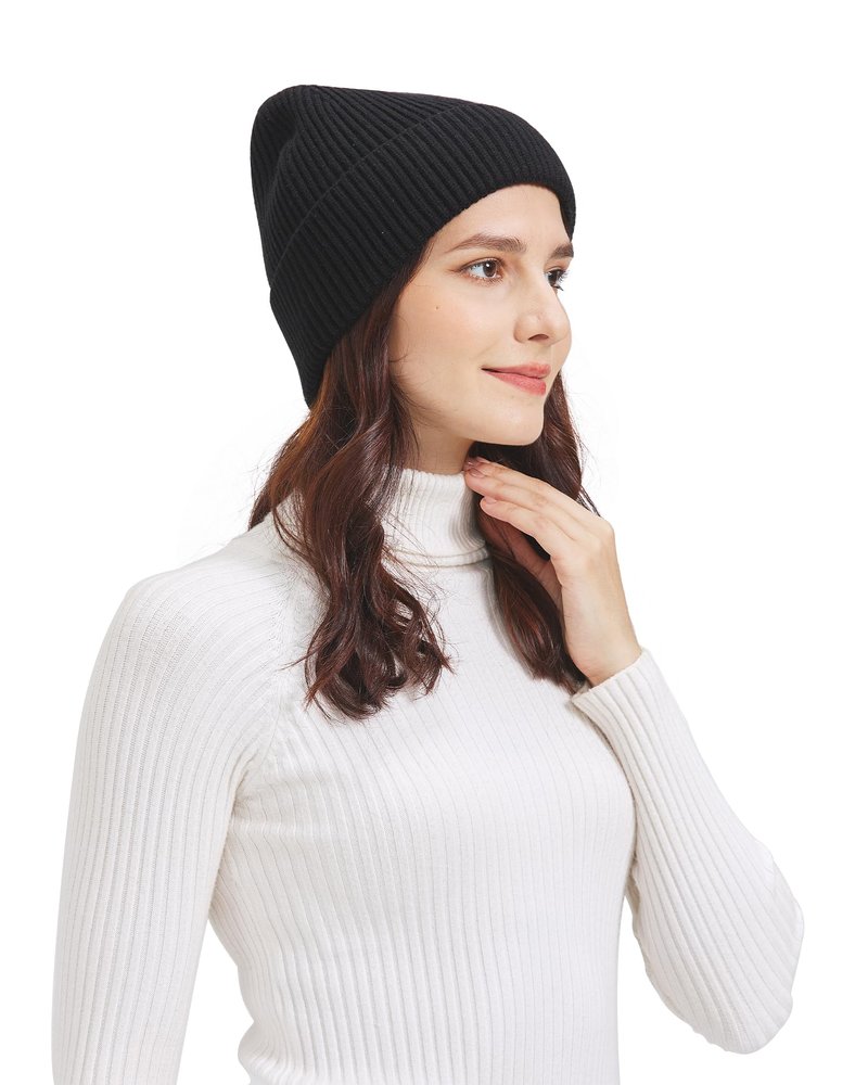 Zylioo XXL Oversize Warm Lined Knit Hat,Large Size Stretchy Winter Ski Hats,Cold Weather Cuffed Beanie Skull Cap