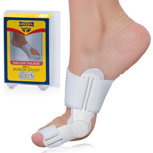 URIEL Bunion Corrector for Women & Men – Universal Day & Night Toe Alignment Splint, Adjustable Bunion Fix Brace with Secure Velcro Straps, Soft Padding & Support for Big Toe Positioning