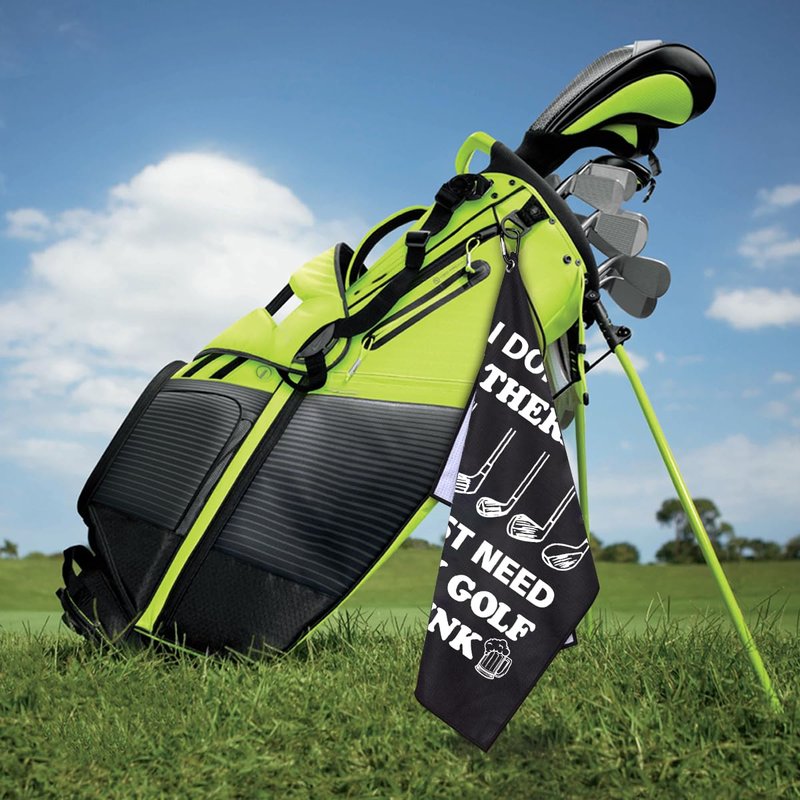 GEYGIE I Don't Need Therapy I Just Need Play Golf Printed Microfiber Golf Towel, Funny Golf Towel Gifts and Golf Accessories for Men Women Grandpa, Fathers Day Birthday Gift for Golf Lover
