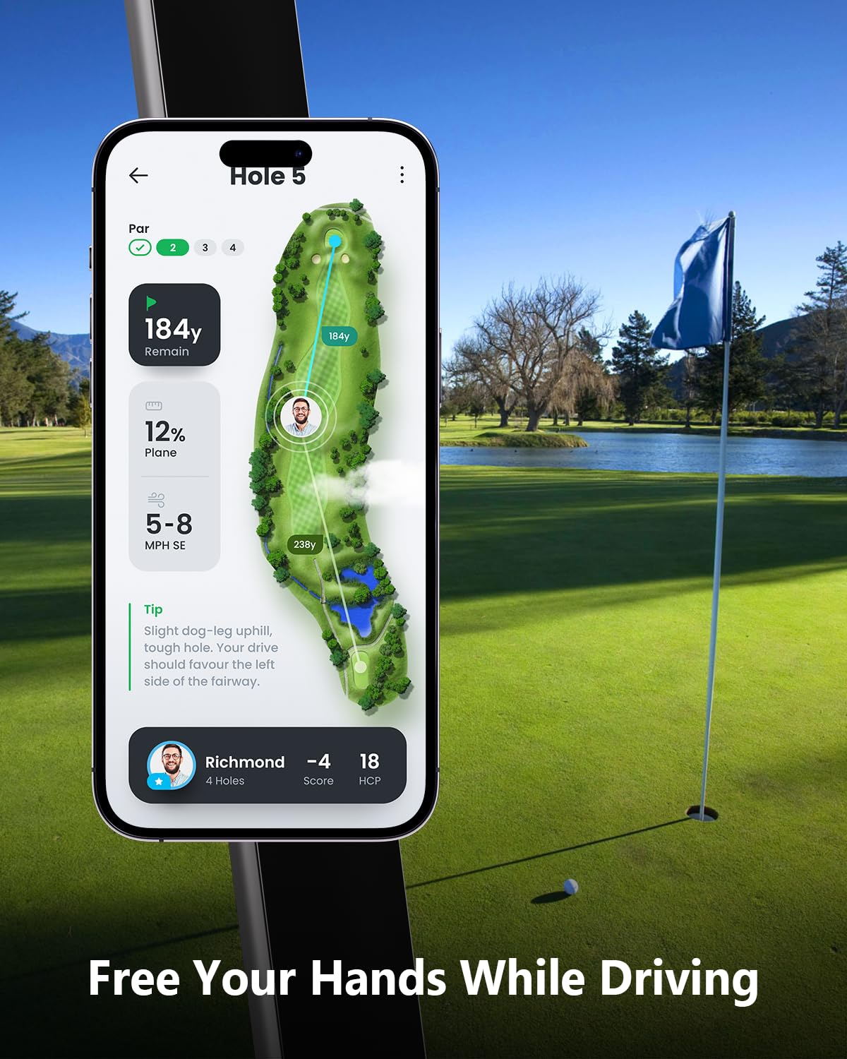 ancipure Magnetic Phone Holder for Golf Cart - Strong N52 Magnets, MagSafe Compatible for iPhone 16 15 14 13 12 Series, Fits EZGO Club Car Yamaha Golf Carts & Any Metal Surface Golf Cart Accessories