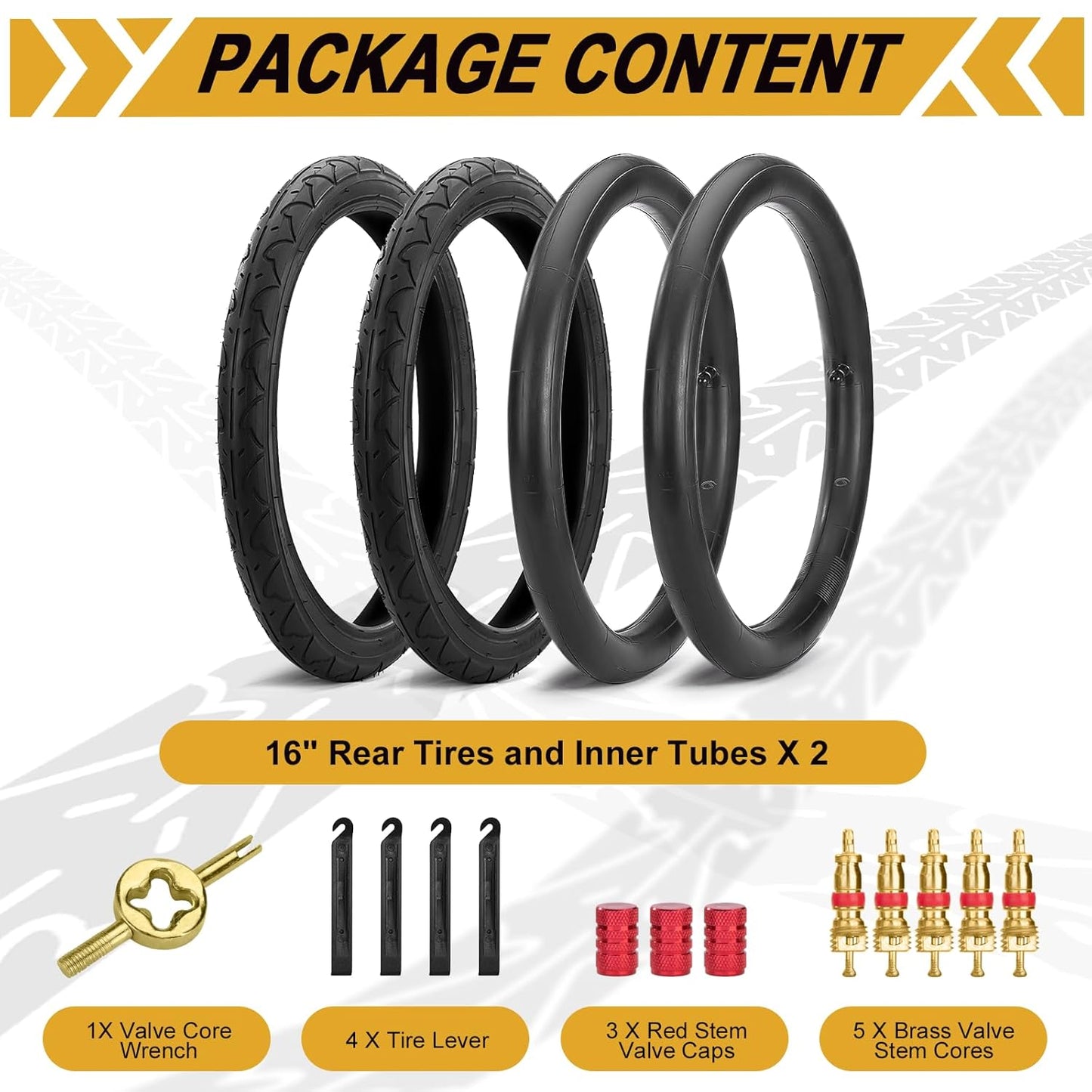 BOB Stroller | Rear 16x1.75/2.125 Tires & Tubes - Durable Fit for Revolution SE & Duallie Jogging Strollers (2 Sets)
