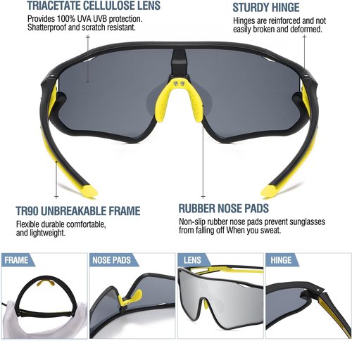 DUCO Kids Sunglasses - Lightweight UV400 Sports Shades for Boys & Girls | DK268 Model