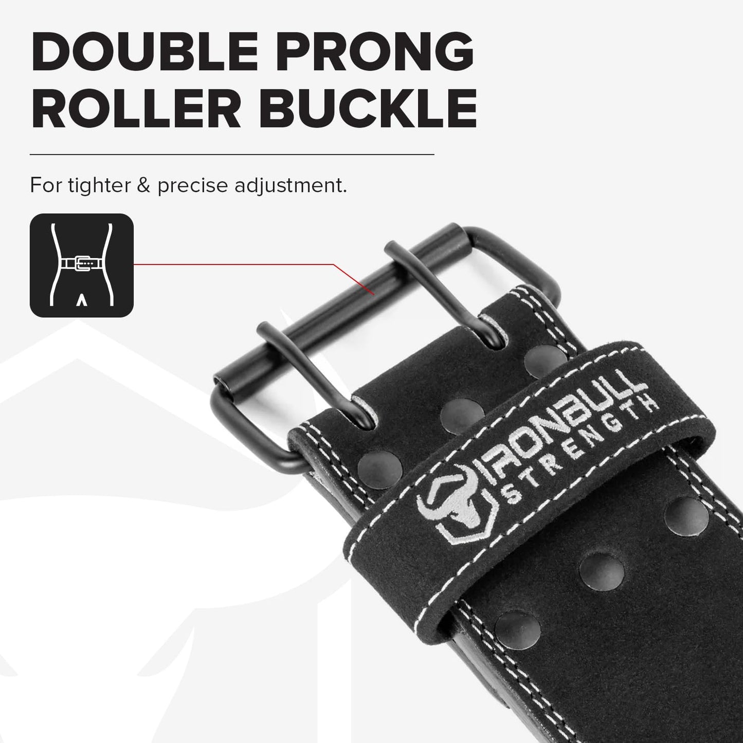 PowerLifting Belt - 10mm Double Prong - 4-inch Wide - Heavy Duty for Extreme Weight Lifting Belt (All Black, Large)