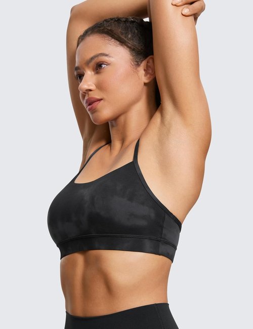 CRZ YOGA Butterluxe Sports Bra - Padded Racerback for Women | Low Impact Yoga Top in Various Sizes