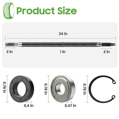 10L0L Golf Cart Driver Side Rear Axle Shaft with Bearing Seal Kit Fits EZGO TXT/Medalist Electric1994-2013,Replace OEM 20377G11
