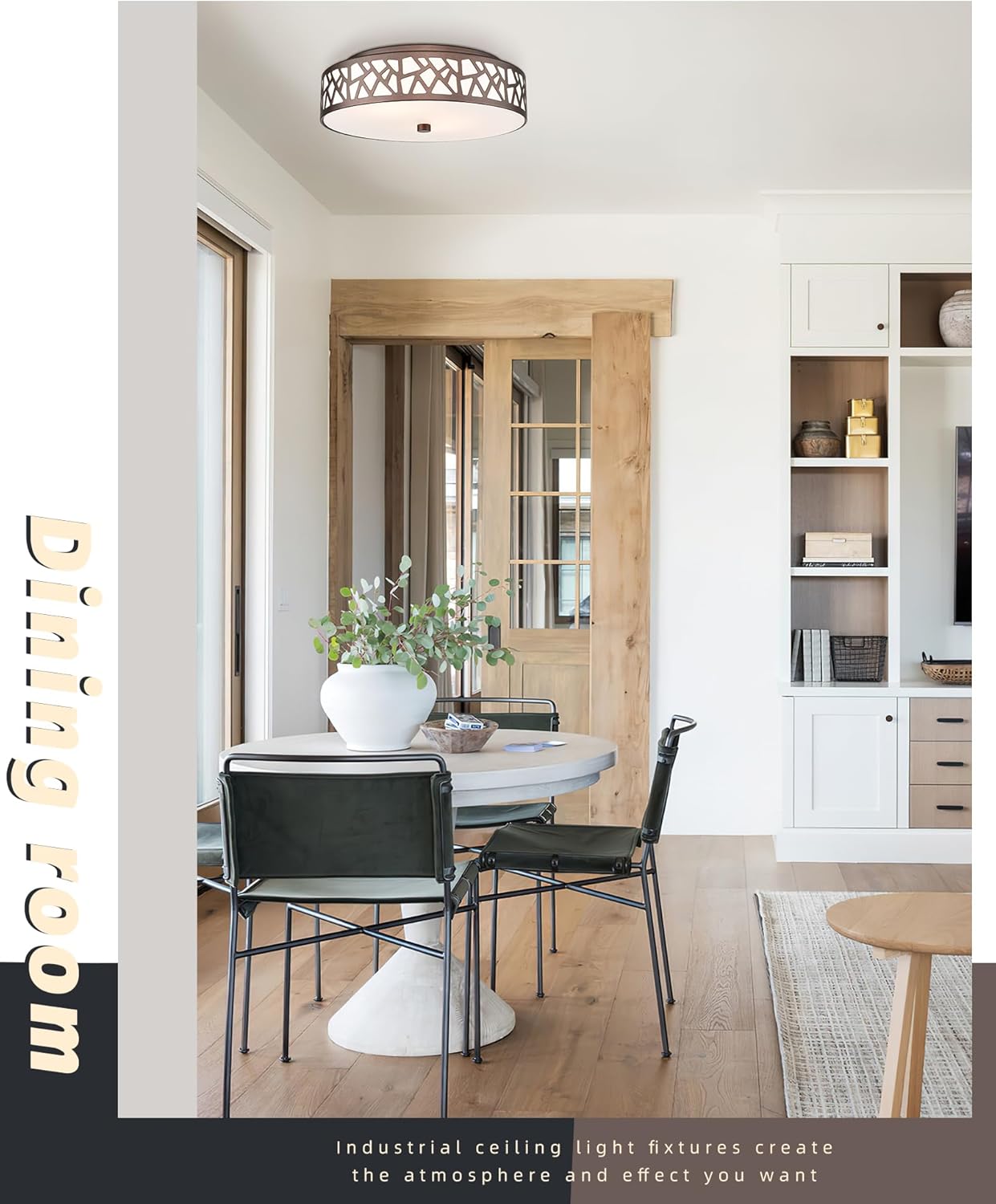 Flush Mount Ceiling Light Fixture 2-Pack - 12-Inch Oil Rubbed Bronze with Frosted Glass Shade for Bedroom, Hallway, Kitchen, Bathroom