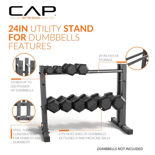 CAP Barbell 24" Utility Rack for Dumbbells, Medicine Balls and Kettlebells