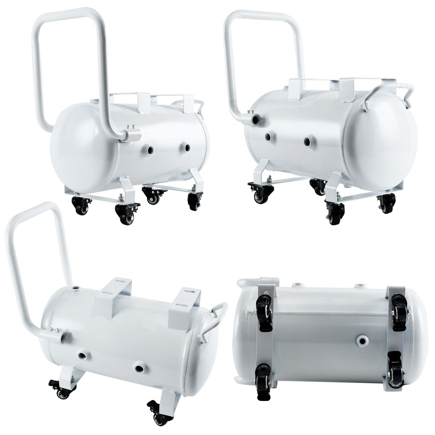 VUYOMUA 5-Gallon Horizontal Portable Storage Air Tank Carbon Steel Reservoir Tank with NPT Port and Rolling Caster (5 Gallon)