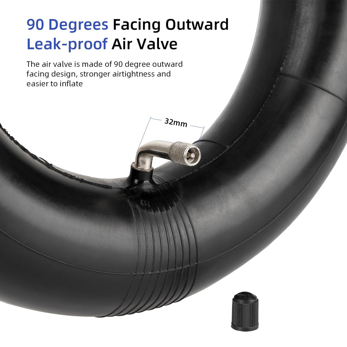 ulip 80/65-6 Scooter Inner Tube with 90 Degree for 255x80 /90/65-6.5/10 x 3 Tires Electric Scooter 10 inch Thickened Inner Tubes 2PCS