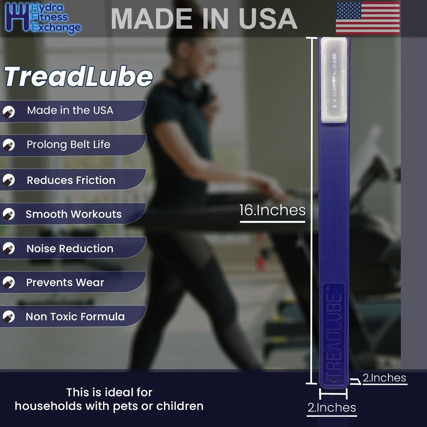HYDRA FITNESS EXCHANGE Treadmill Wax Stick APPLICATOR by TREADLUBE Easy to USE P/N WAXAPP - Made in USA