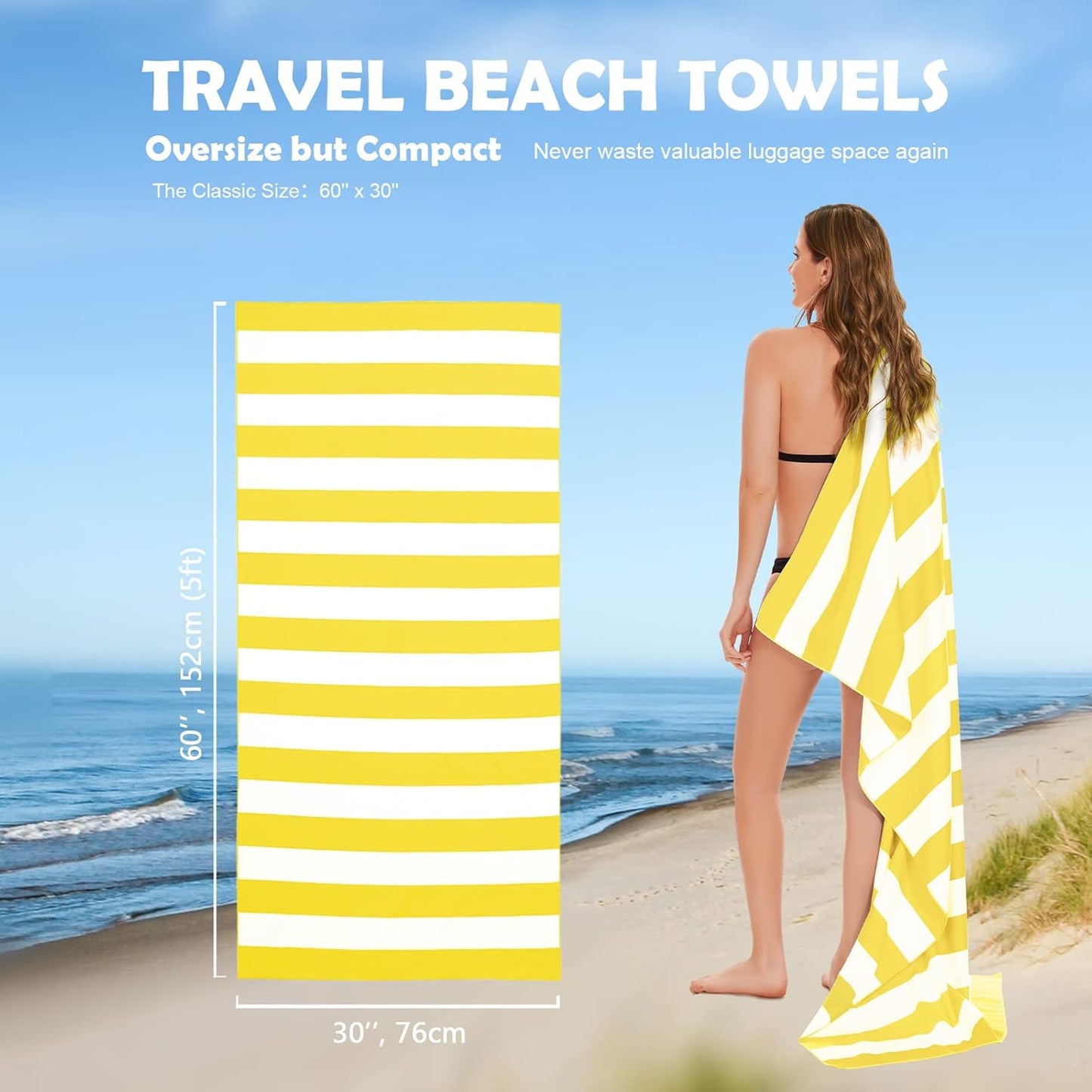 Your Choice Microfiber Beach Towel - Quick Dry, Sand-Free, Lightweight | Oversized 67x35 Inch & 60x30 Inch Sizes