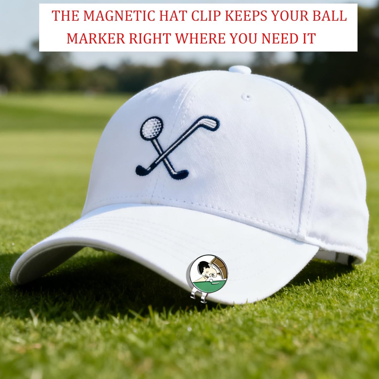WIGERLON Divot Repair Tool with Ball Marker（1pcs Divot Tool,1 pcs Golf Hat Clip,1pcs Magnetic Ball Marker
