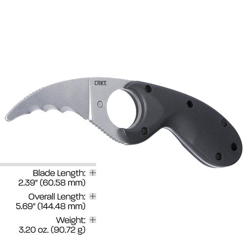 CRKT Bear Claw Fixed Blade Knife with Sheath: Hawkbill with AUS 8 Steel Blade, Glass-Reinforced Nylon Handle, 2511