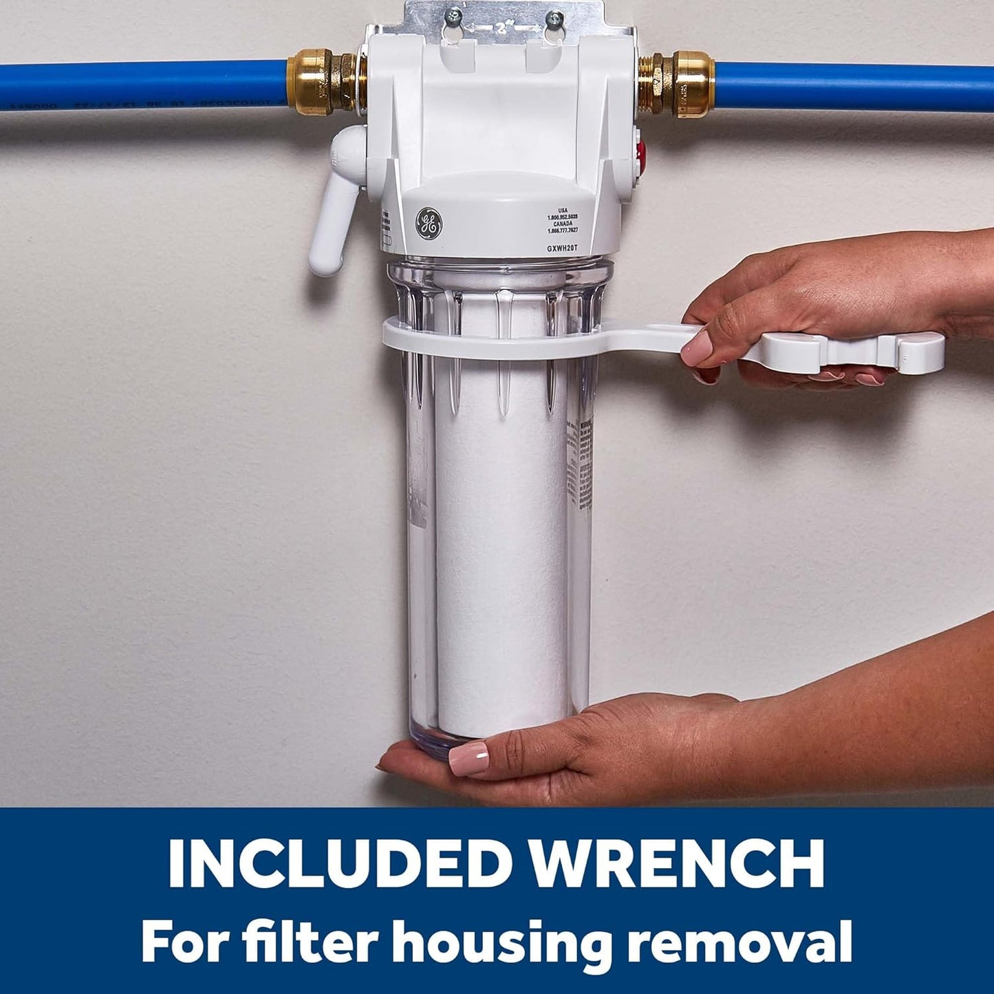Whole House Water Filtration System - Reduces Sediment & Rust, Installation Kit Included, GXWH20T