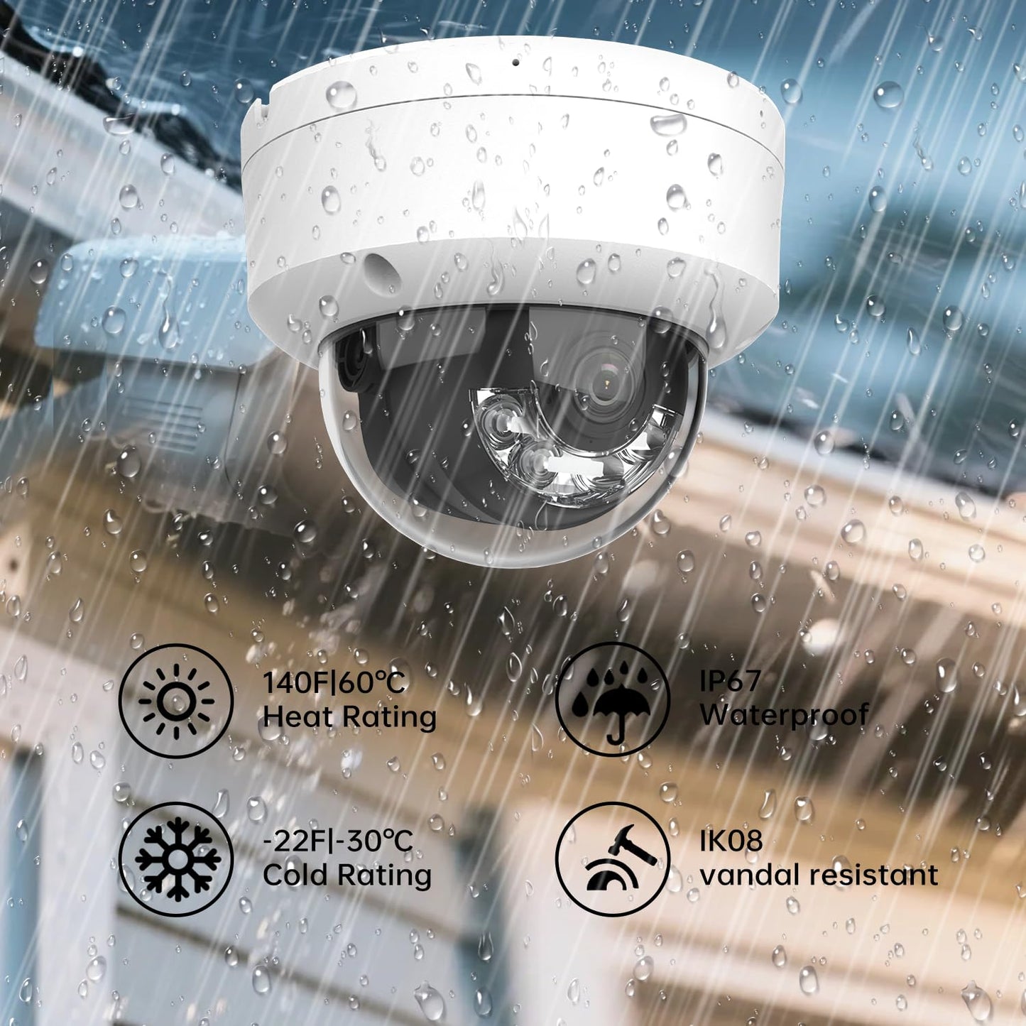 YINLINK DS-2CD1143G2-LIUF Original Ⲏіk-ѵіsіoո 4MP PoE Dome Camera, Bulit-in Mic, 98ft Night Vision, MicroSD 512GB, IP67, IK08, 2.8mm Lens (International English Version)