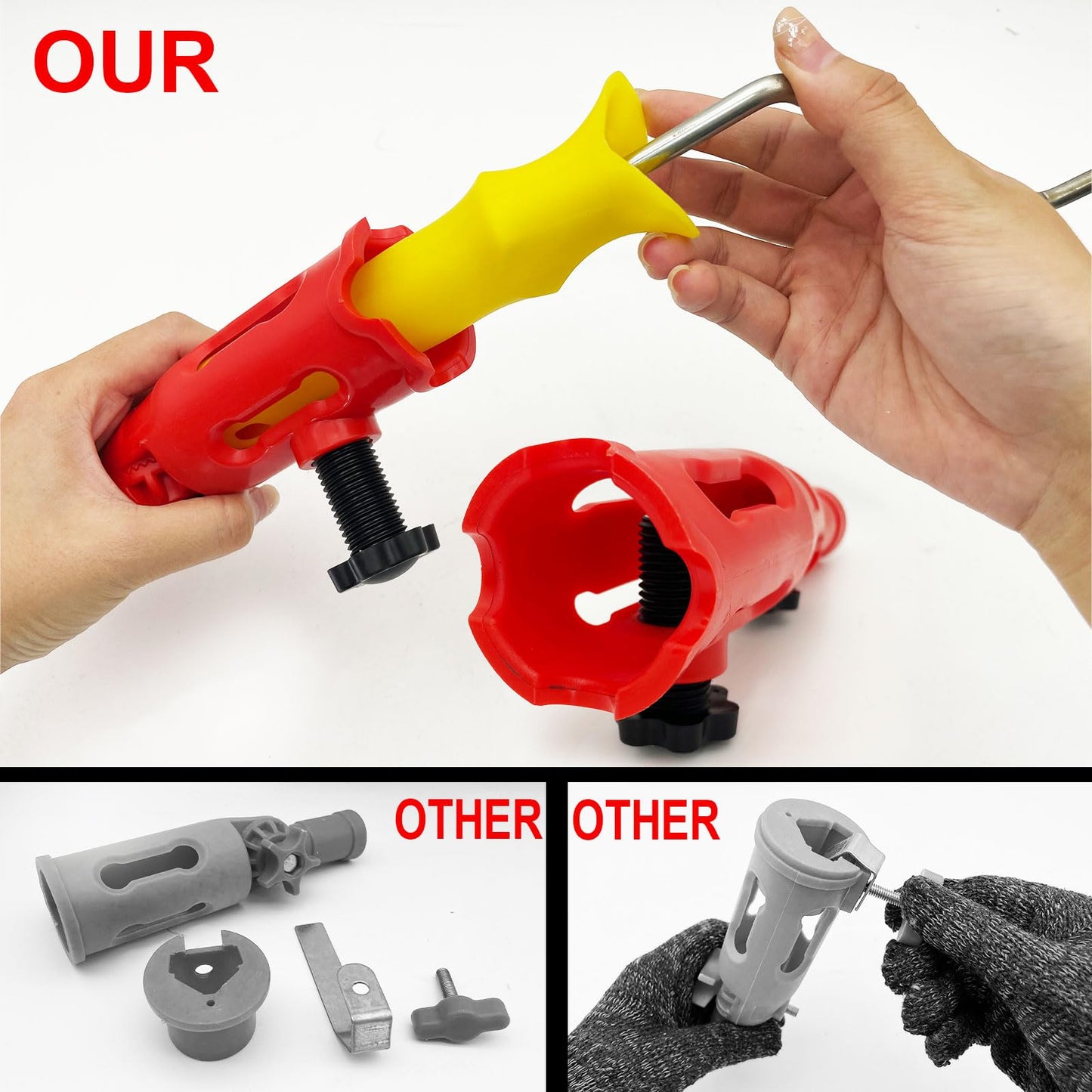 WYXDSDEV Multi-Angle Paint Brush Extender Red, Paint Edger Tool for High Ceilings, Extension Pole Attachment Holder for Paint Brush,Roller, Scraper, Rotating Head, Paint Pole Extension Device