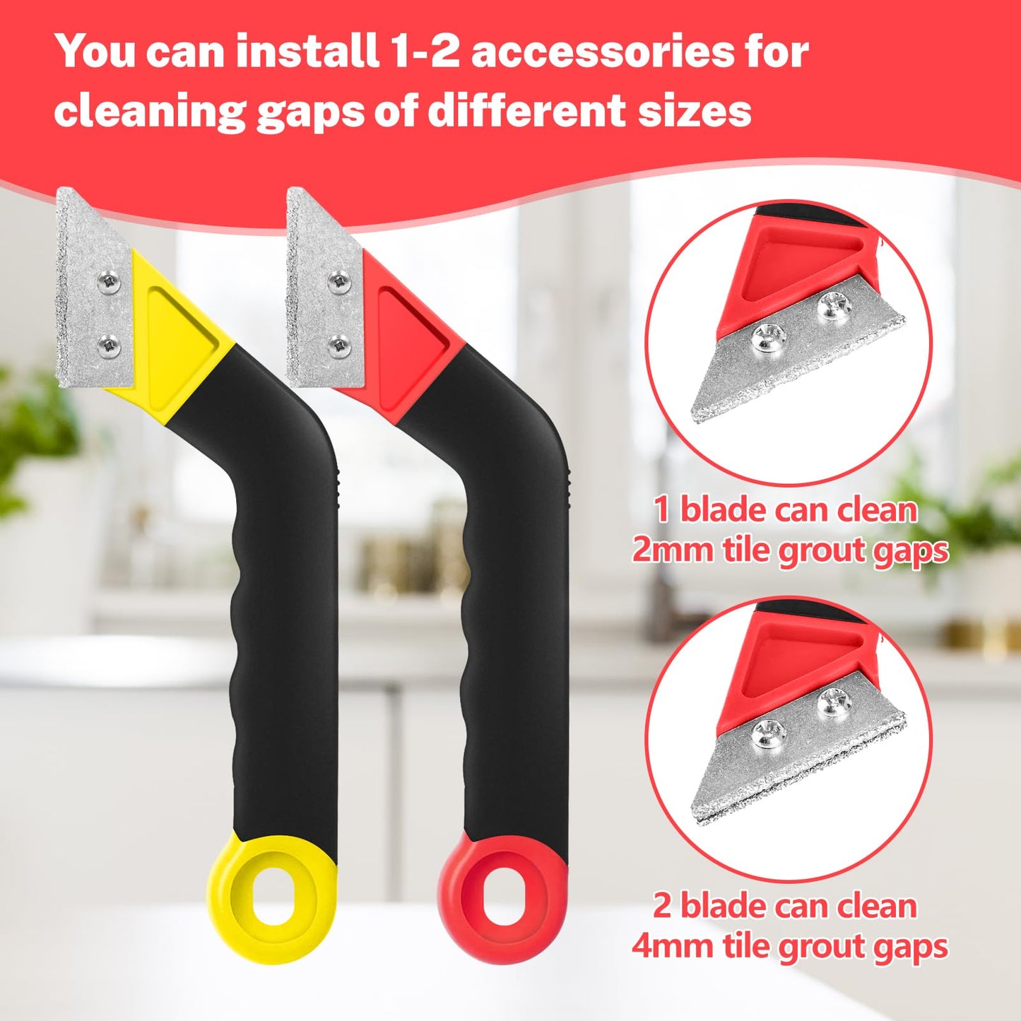 11 Pack Grout Removal Tool Kit, 2 Tile Grout Saws with 6 Extra Blades + Bonus Hand Grout Saw & 2 Grout Cleaning Blades, Ideal for Tile Gap Cleaning and Repair