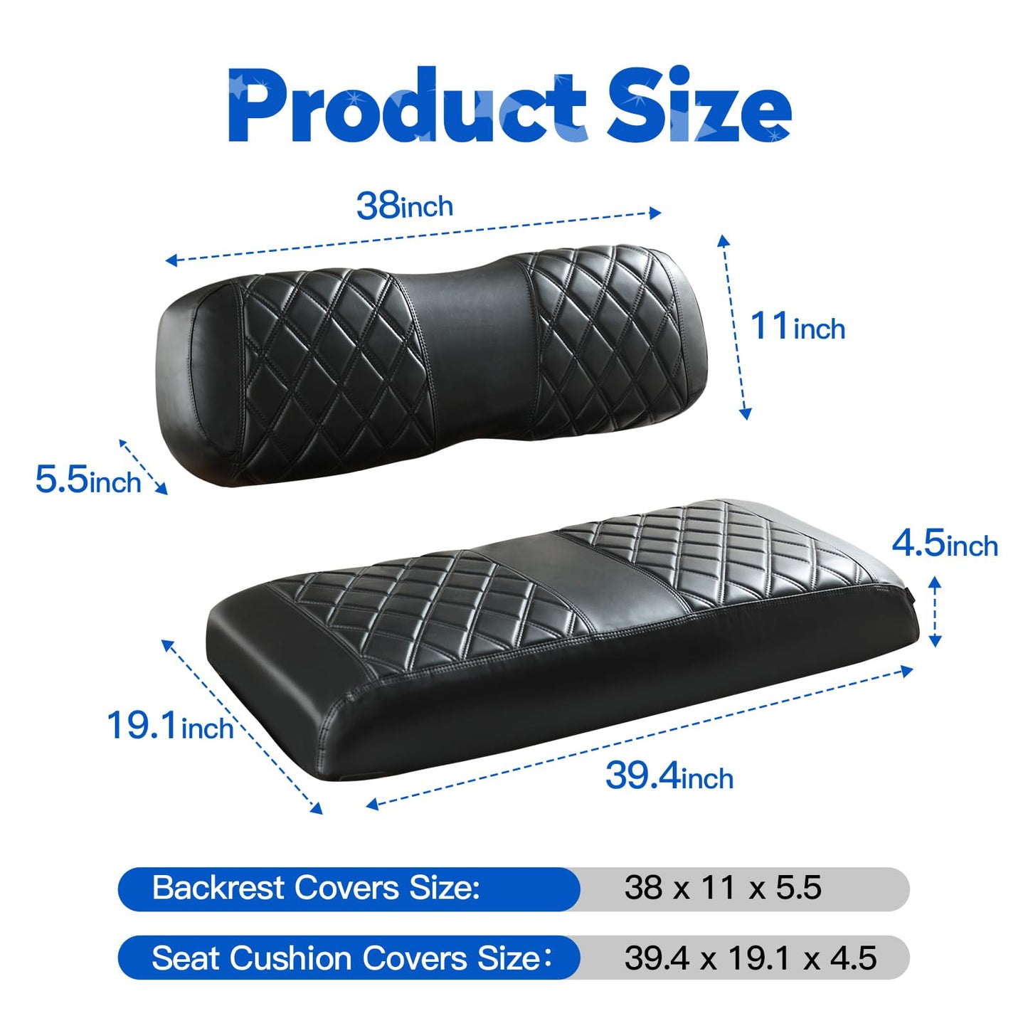 NOKINS Golf Cart Diamond Seat Covers Kit, Fit for Club Car DS 2000.5-Up OEM Standard Front Seat Cushion, No Nails Required & Easy to Clean, Breathable Vinyl Seat Covers (Brown and Red 8460)
