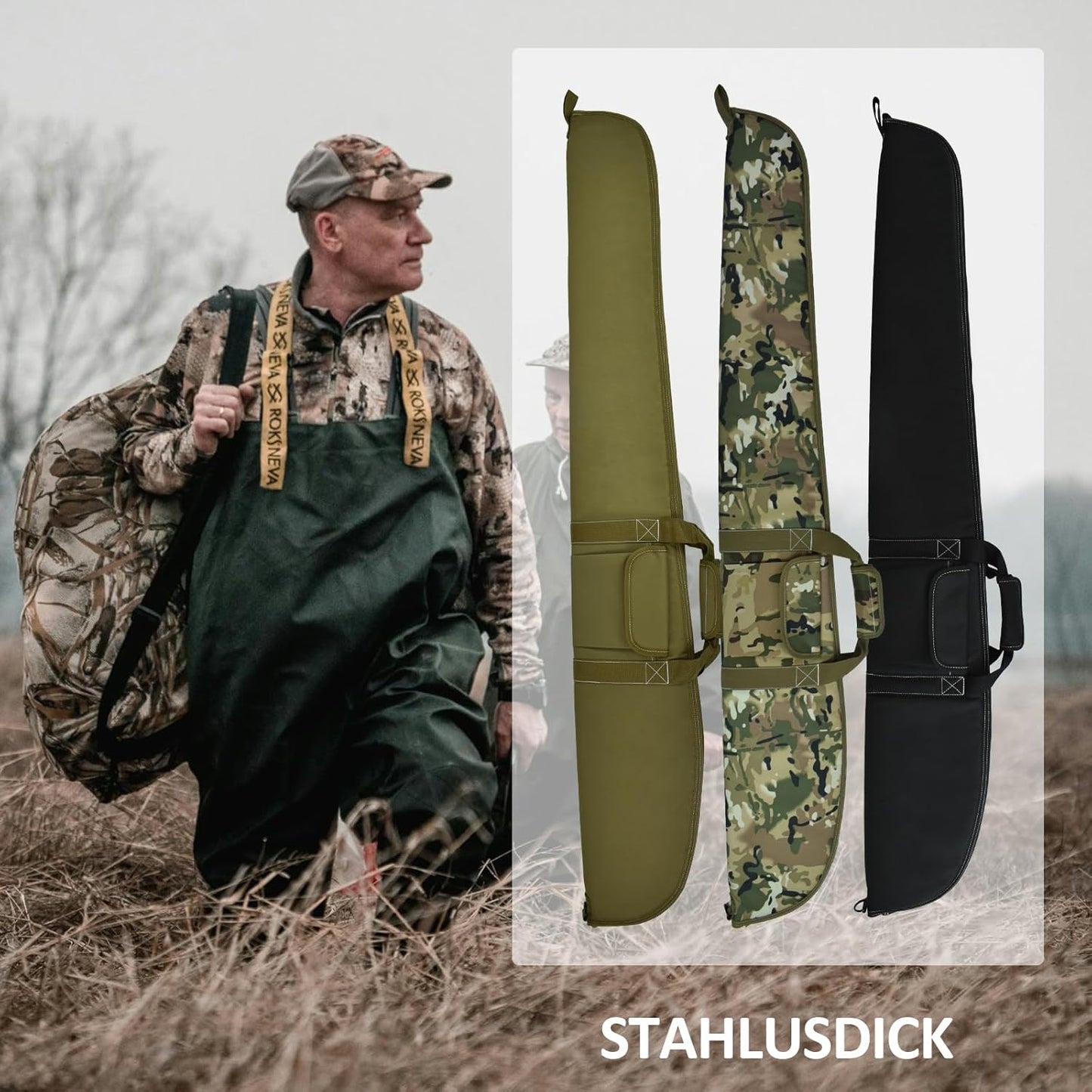 Soft Scoped Rifle Case - 52/54 Inch Padded Tactical Gun Bag for Shotguns | Ideal Hunting Accessory