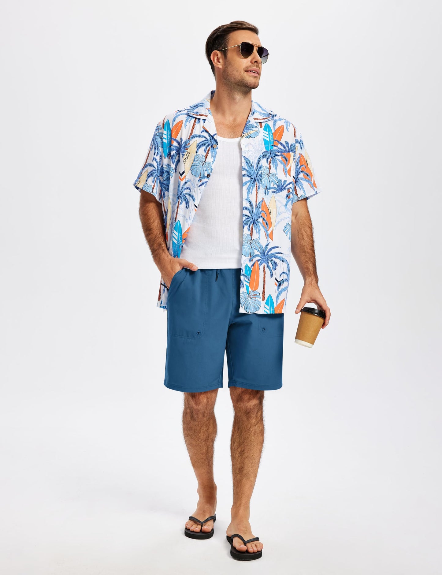 AIRIKE Mens Swim Trunks with Compression Liner 9"/11" with Zipper Pockets