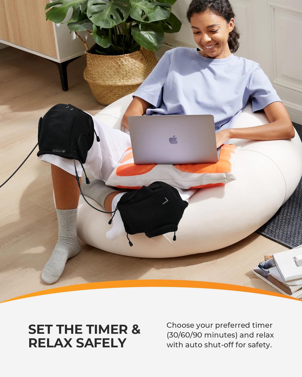 CooCoCo FSA Eligible Knee Massager with Adjustable Vibration Motor, Knee Heating Pad for Pain Relief, Knee Massager with Heat, Heating Pad for Knee