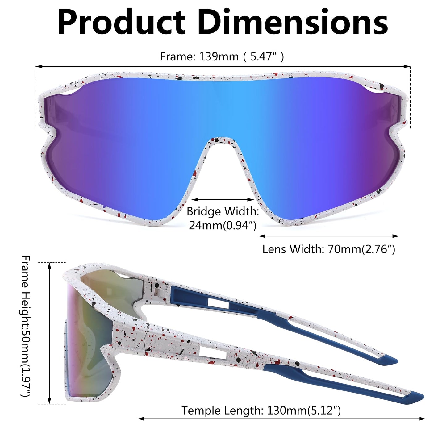 FEISEDY Unisex Youth Sunglasses, Teens Baseball Tennis Sunglasses, UV400 Sports Boys Girls Cycling Shades B4064