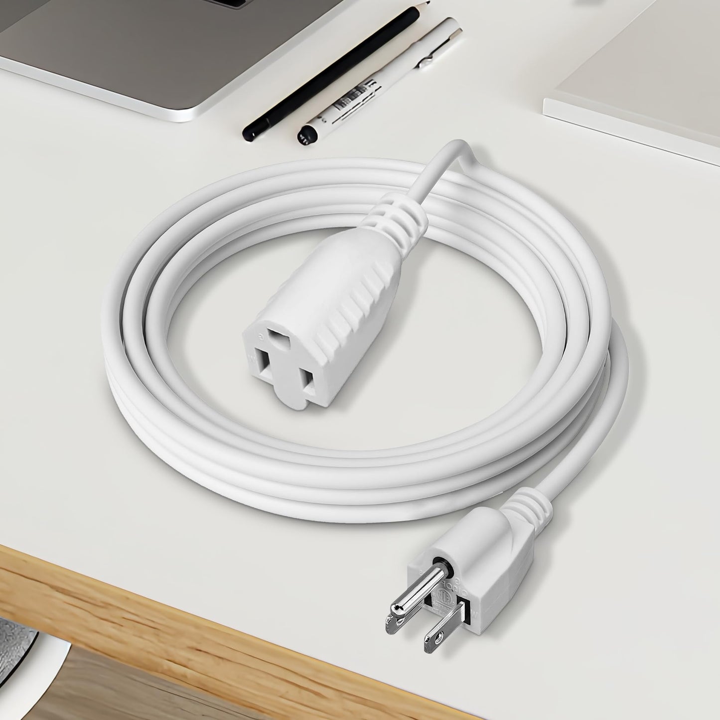 Extension Cord with Switch On/Off, 6.56 FT, 3 Prong Grounded Plug 18 AWG Extension Cord Switch Indoor Power Cord, 125V 3A NEMA 5-15P to NEMA 5-15R, Insulated & Flame Retardant, Indoor Use, Black