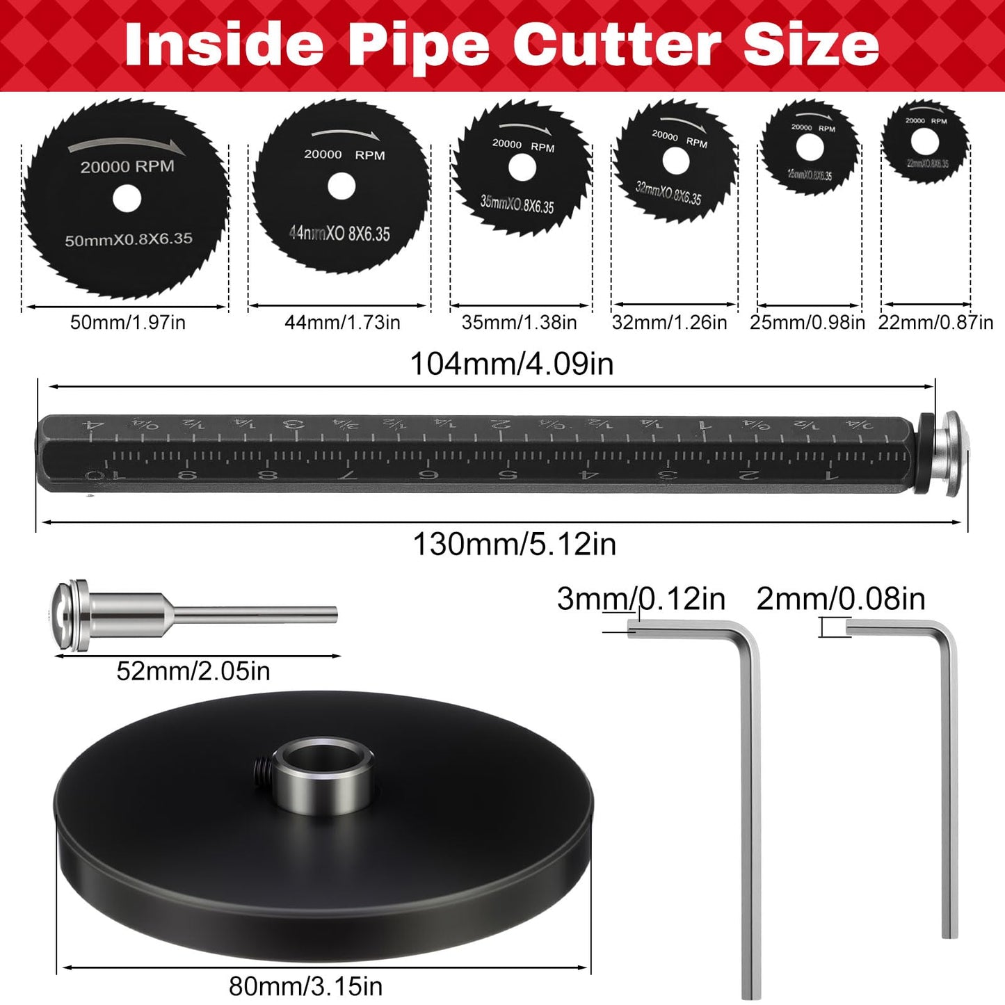 Blulu 11 Piece PVC Pipe Reamer Kit for 1/2" Drill, 1.5", 2", 3", 4" Reamer, Plumbing Tool Inside Pipe Cutter with Scale and 6 Blades, Chamfer Deburring Tool for PVC, Cpvc, ABS Fittings
