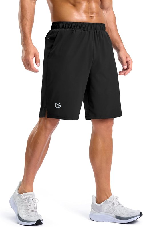 G Gradual Men's Athletic Gym Shorts - Quick Dry with 2 Zipper Pockets | Available in 7", 5", 9" Sizes