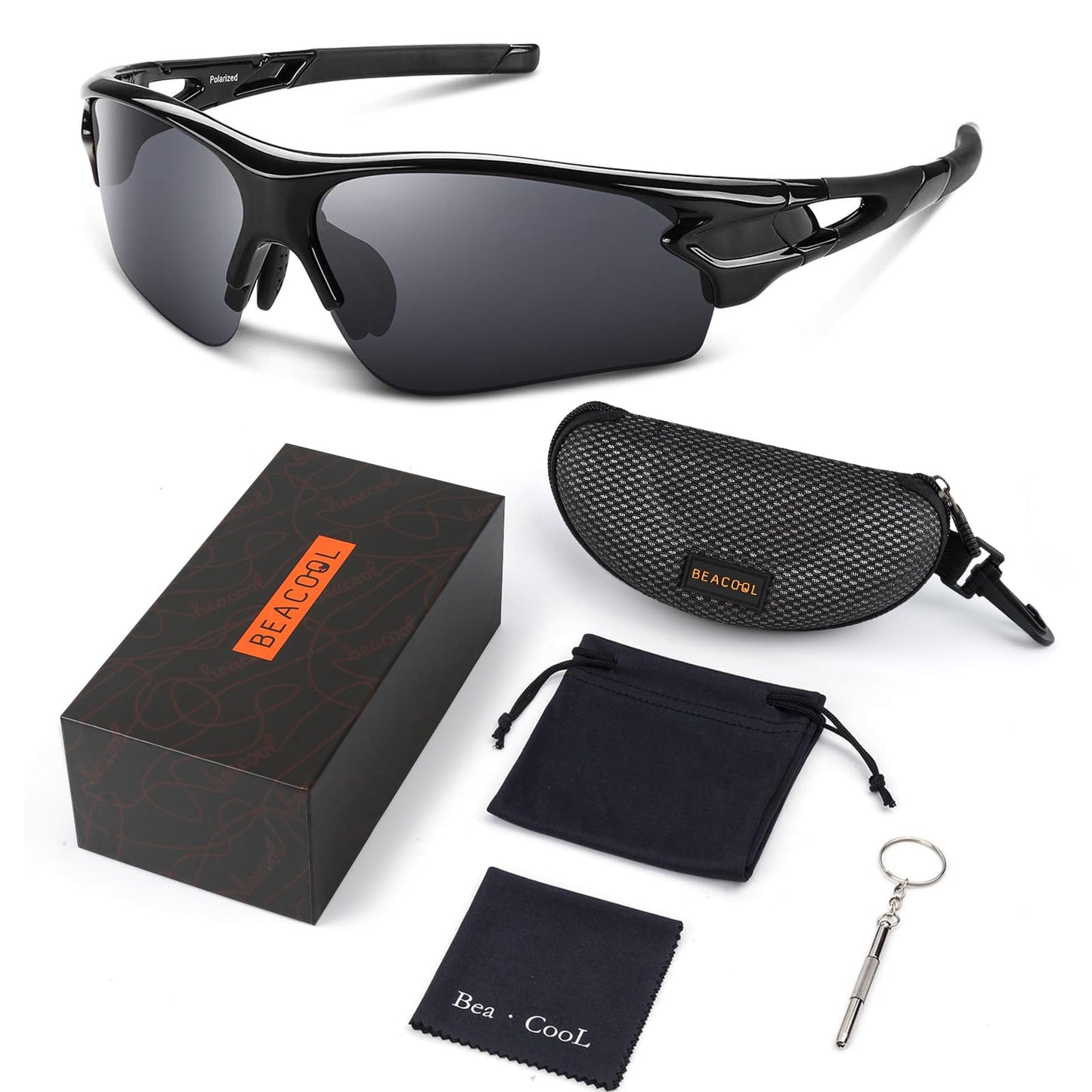 BEACOOL Polarized Sports Sunglasses for Men Women Youth Baseball Fishing Cycling Running Golf Motorcycle Tac Glasses UV400