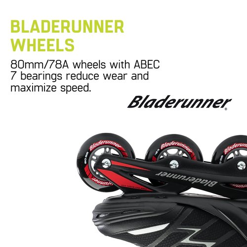 Bladerunner by Rollerblade Advantage Pro XT Men's Adult Fitness Inline Skate, Black and Red, Inline Skates ,10