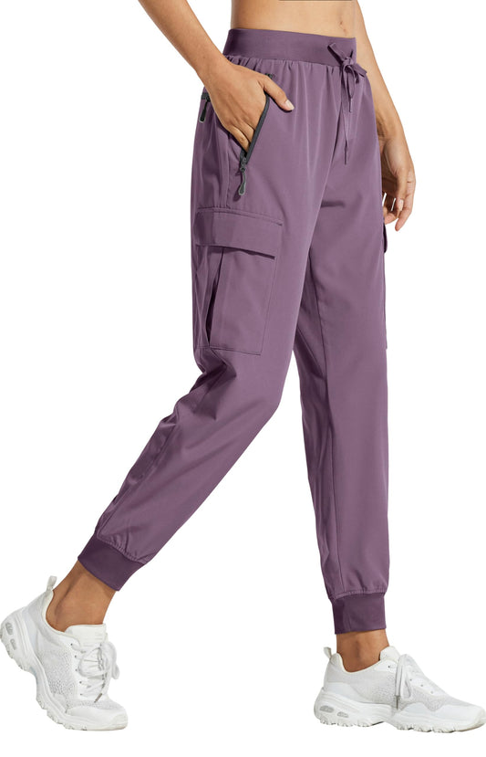 Libin Women's Hiking Cargo Pants Quick Dry Joggers Travel,Vintage Purple XL
