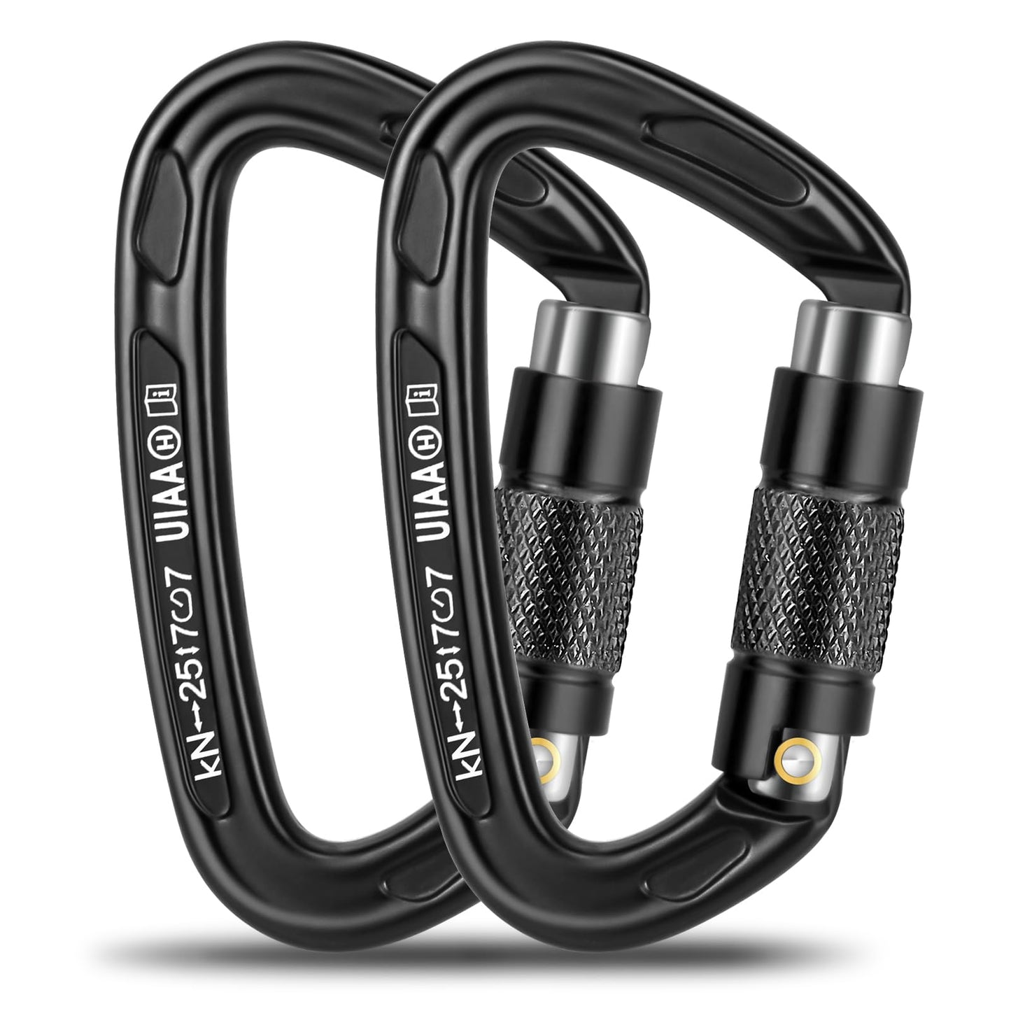 T-Fly Auto Locking Climbing Carabiner Clips 25KN (5620 lbs), Heavy Duty Carabiners for Rock/Ice Climbing, Rappelling, Rescue, Hammocks 3.9" Large Size (2pack)