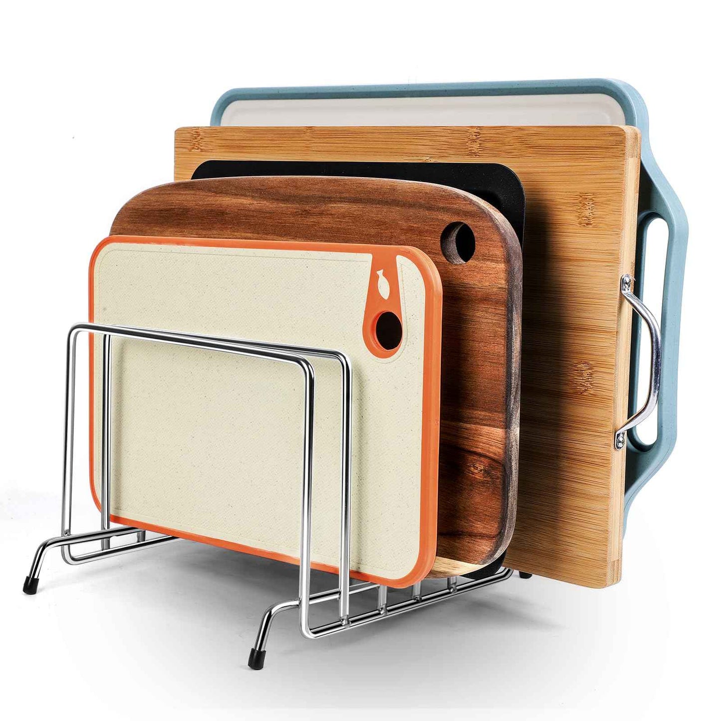 6 Slot Stainless Steel Heavy Duty Cutting Board Organizer, Cutting board storage rack，Cutting Board Holder Baking Cookie Pan Sheets Cooling, kitchen organizers and storage,Cabinet countertop organizer