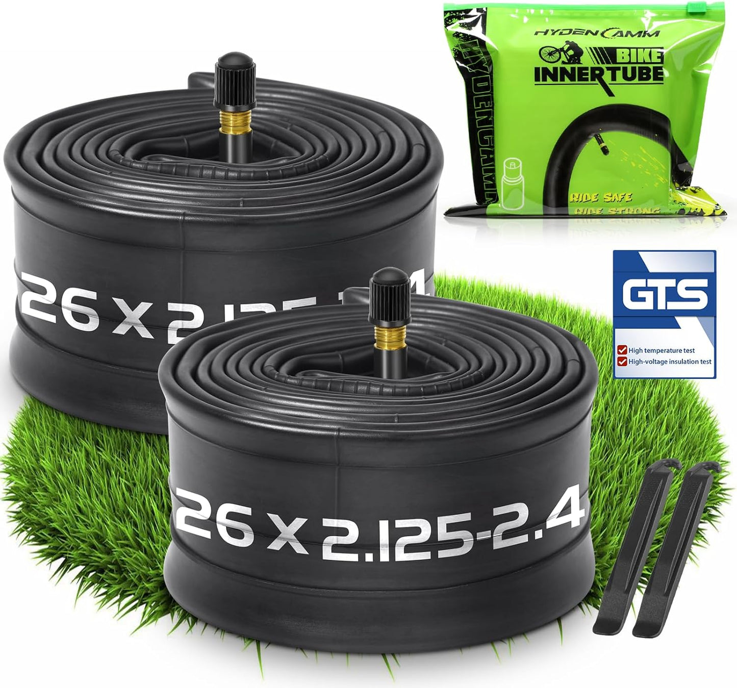 Skiennix Bike Inner Tube - 20/26x2.125 with 35mm AV Schrader Valve & 2 Tire Levers | Durable Butyl Material