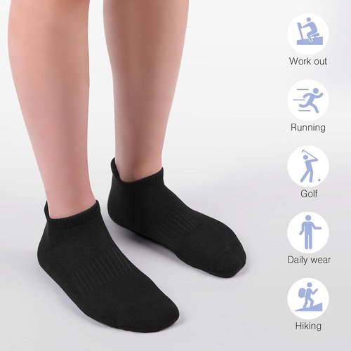 Felicigeely Ankle Running Socks - Breathable Cushioned Low Cut Sports Socks for Men & Women | 6 Pairs
