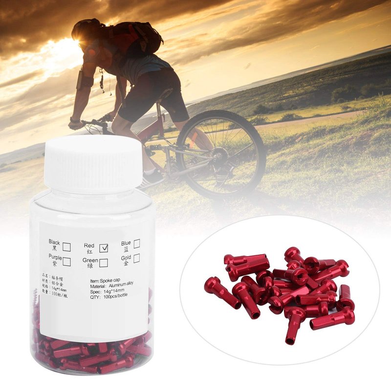 Spoke Nipples,Durable Aluminum Alloy 100 Pcs Spoke Nibs,14x6mm Wheel Repair for Cyclists Mechanics DIY Projects