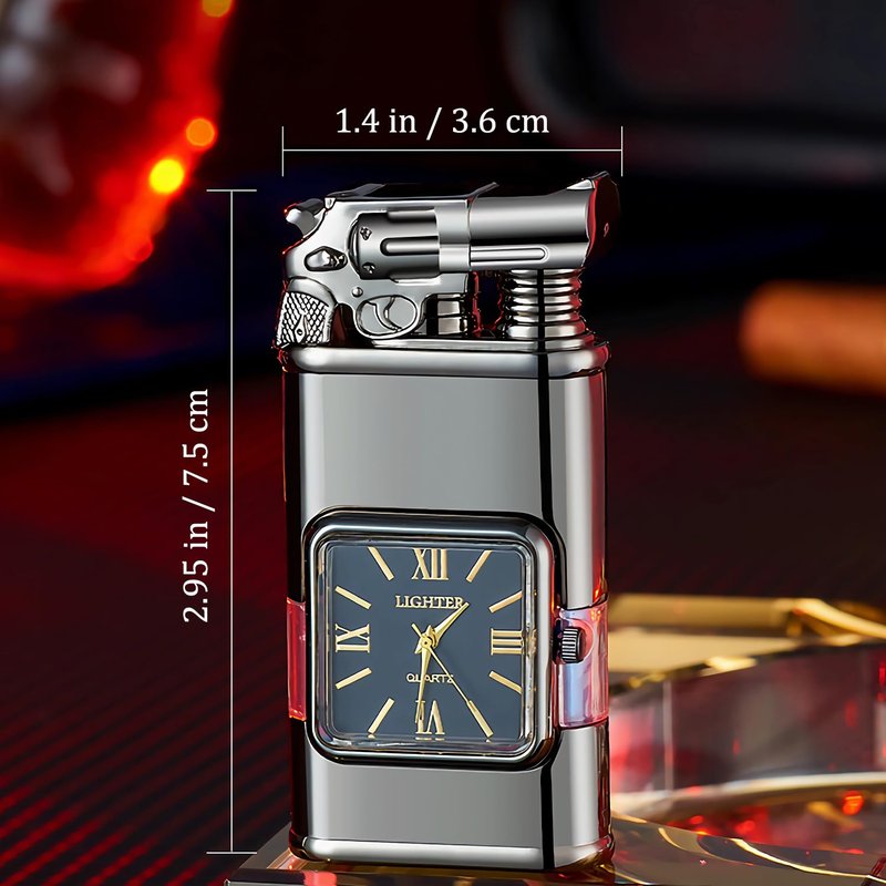 GDPN Dual Flame Lighter - Convertible Jet to Soft Flame, Windproof, Premium Zinc Alloy, Refillable with Stylish Dial(Gas Not Include)