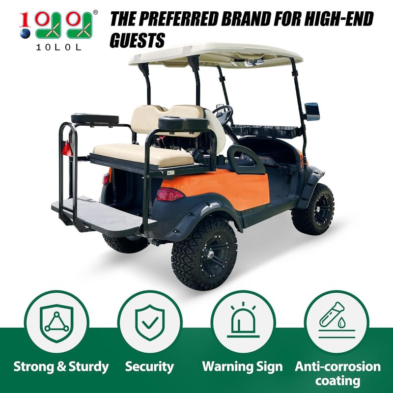 10L0L Universal Safety Golf Cart Rear Grab Bar and Trailer Hook with Receiver Fit for The Back Seat of Club Car EZGO and Other