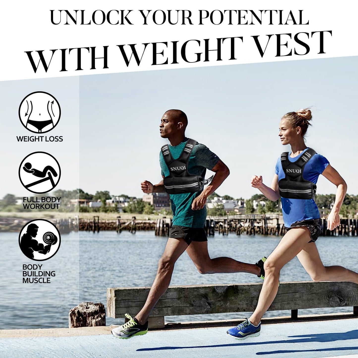 Adjustable Weighted Vest for Men and Women 4-10lbs/9-18lbs/20-32lbs Weighted Vest with 6 Ironsand Weights for Home Workouts Adjustable Body Weight Vest Exercise Set for Cardio and Strength Training