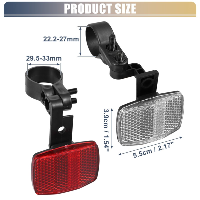 X AUTOHAUX 4pcs Bicycle Front Rear Reflector Kit Mountain Bike Safety Warning Reflectors for Handlebar Seatpost and Night Cycling Red and White