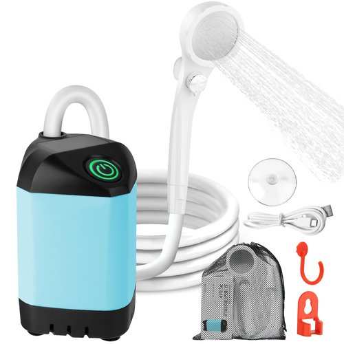 Barong Yekhna Portable Camping Shower with 7800mAh Battery - 3 Spray Modes, IPX7 Waterproof & Powerful Suction for Indoor, Camping, Beach Travel, RV Life, Pet Bathing, Gardening