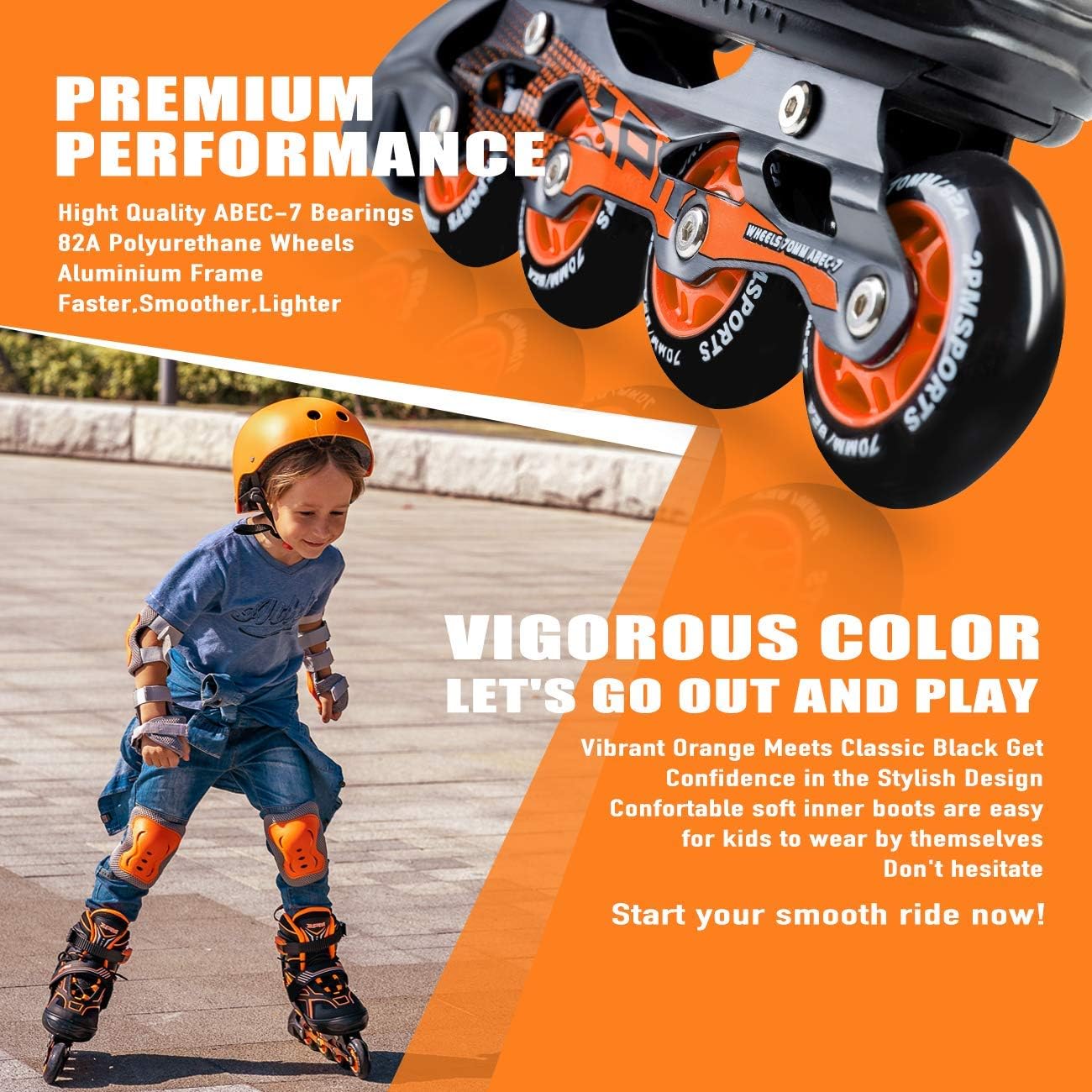 2PM SPORTS Torinx Green Inline Skates - Adjustable Beginner Roller Skates for Kids & Youth
