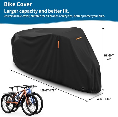 AKEfit Waterproof Bike Cover - Outdoor Bicycle Protection Against Rain & UV - XL for 1-2 Bikes