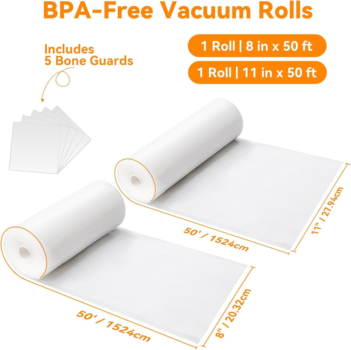 Wevac Vacuum Sealer Bags - Heavy Duty BPA Free Rolls 8x50 & 11x50 | Ideal for Meal Prep & Sous Vide