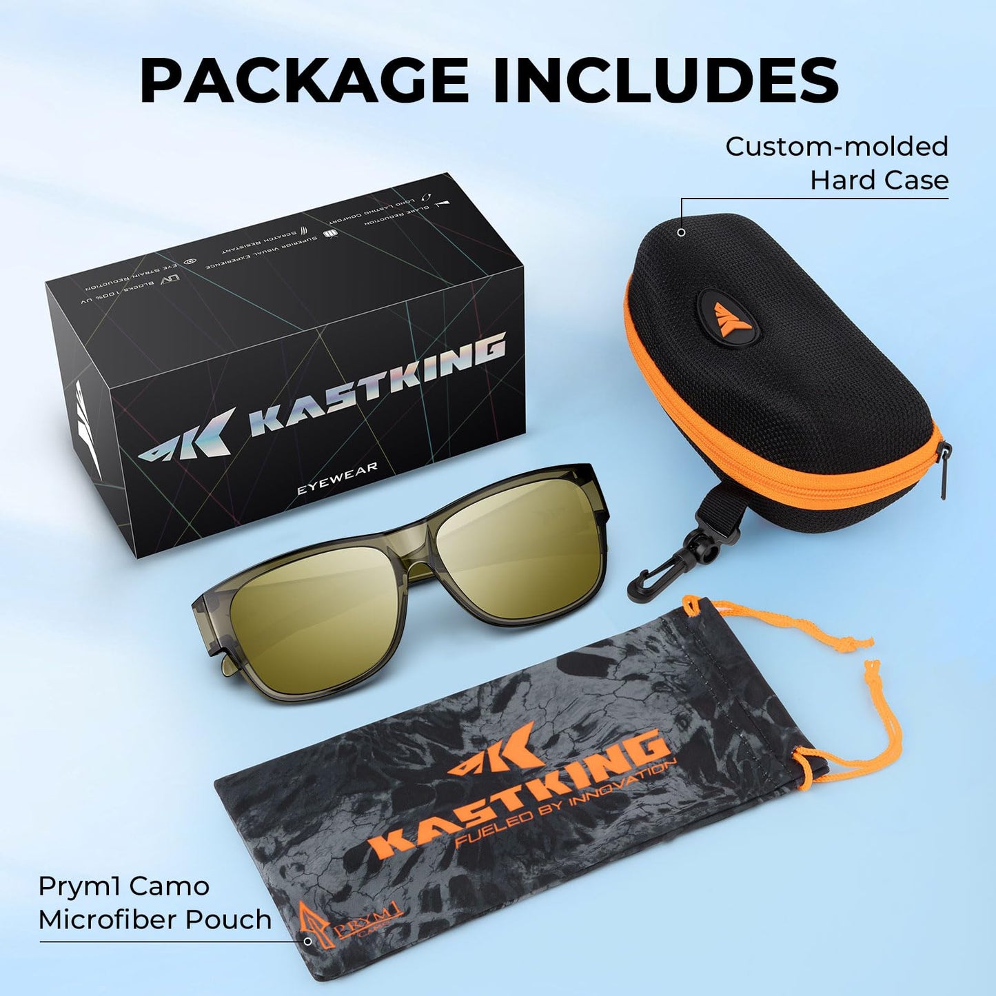 KastKing Chariton Fit-Over Polarized Sports Sunglasses, PuriVex™ Protective Coating, Ideal for Driving Fishing Cycling Skiing and Running, UV Protection