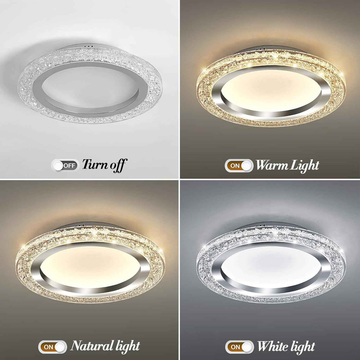 28W Gold LED Flush Mount Ceiling Light - 12" Modern Round Fixture for Bedroom, Kitchen, Bathroom
